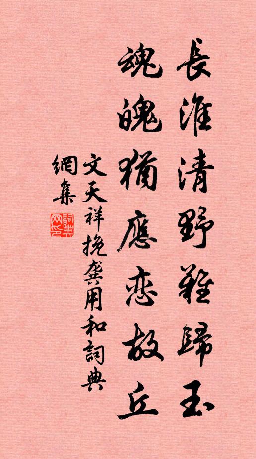 文天祥长淮清野难归玉，魂魄犹应恋故丘书法作品欣赏