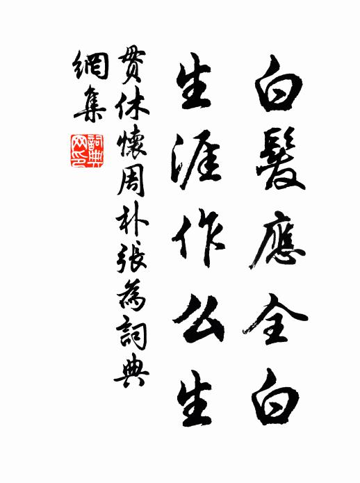 贯休白发应全白，生涯作么生书法作品欣赏