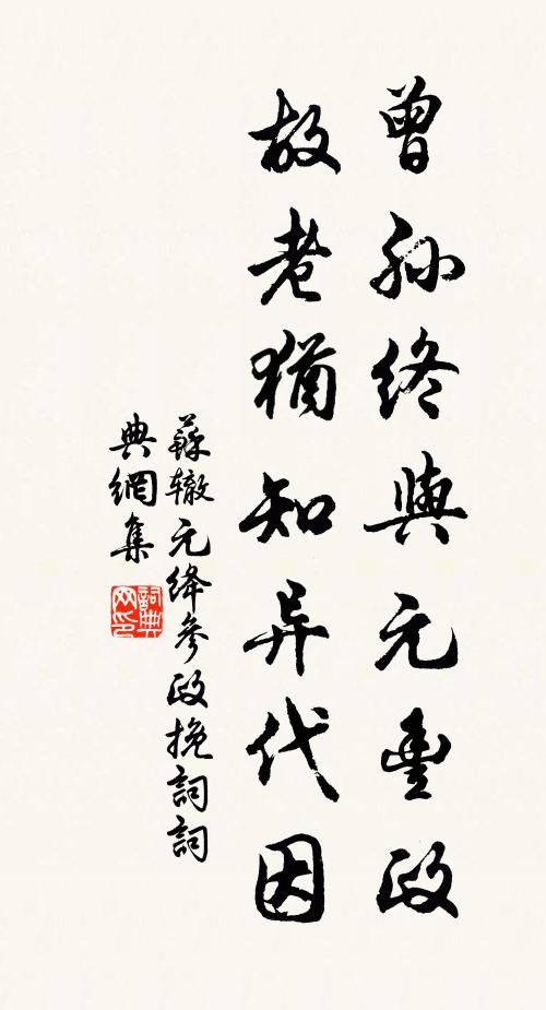 苏辙曾孙终与元丰政，故老犹知异代因书法作品欣赏