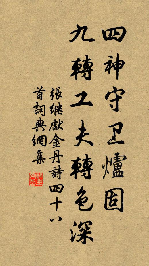 张继先四神守卫炉固，九转工夫转色深书法作品欣赏