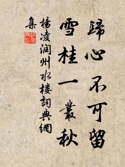 杨凌归心不可留，雪桂一丛秋书法作品欣赏