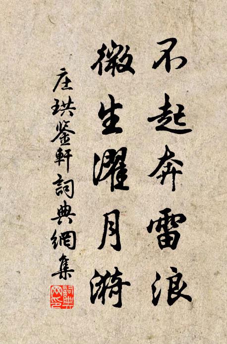 庄珙不起奔雷浪，微生濯月漪书法作品欣赏