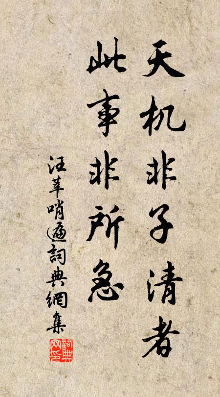 汪莘天机非子清者，此事非所急书法作品欣赏