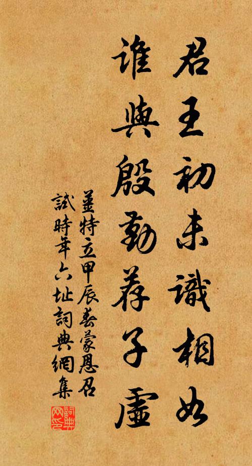 姜特立君王初未识相如，谁与殷勤荐子虚书法作品欣赏