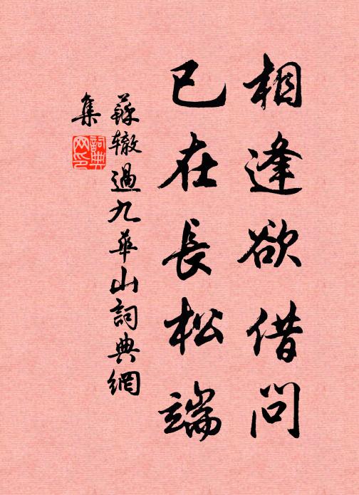 苏辙相逢欲借问，已在长松端书法作品欣赏