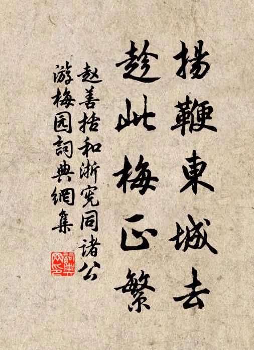 赵善括扬鞭东城去，趁此梅正繁书法作品欣赏