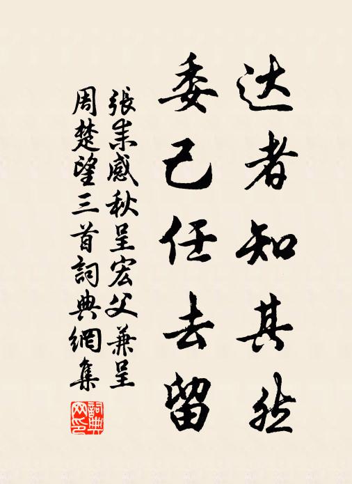 张耒达者知其然，委己任去留书法作品欣赏