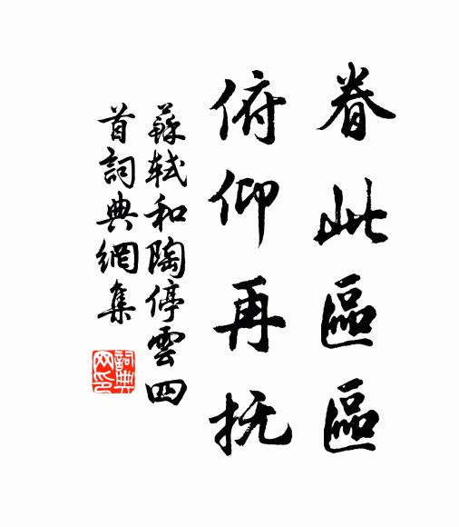 苏轼眷此区区，俯仰再抚书法作品欣赏