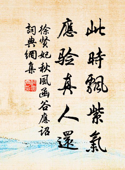 徐贤妃此时飘紫气，应验真人还书法作品欣赏
