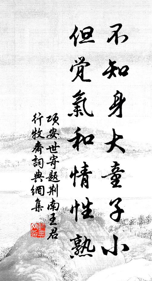 项安世不知身大童子小，但觉气和情性熟书法作品欣赏