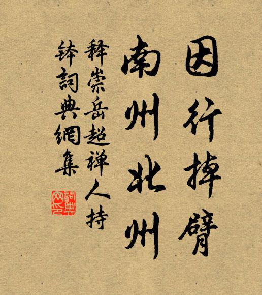 释崇岳因行掉臂，南州北州书法作品欣赏