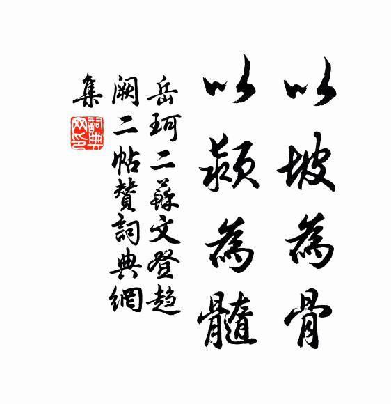 岳珂以坡为骨，以颍为髓书法作品欣赏