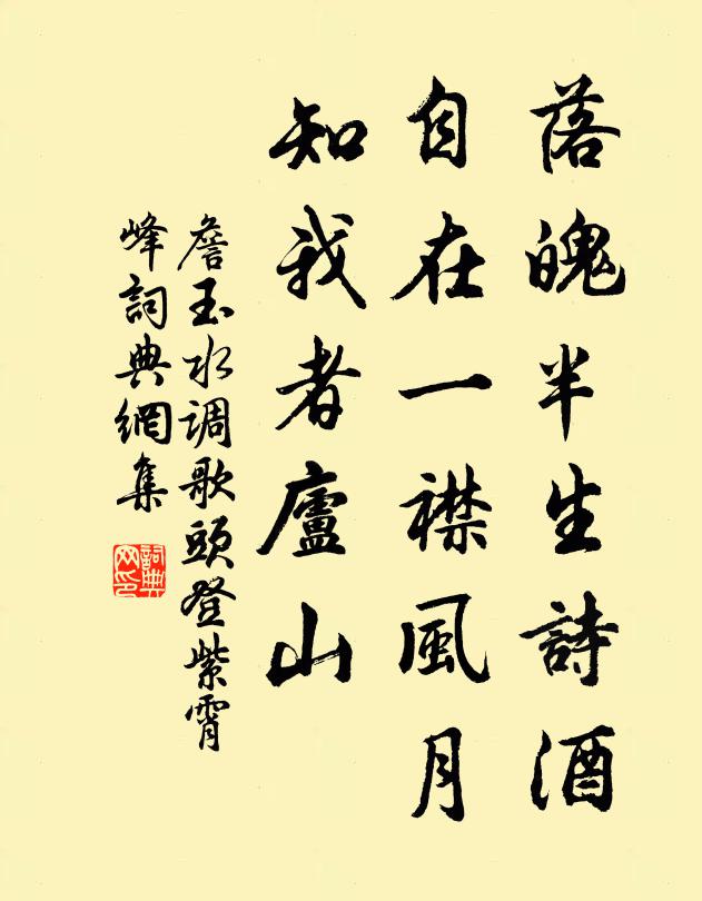 詹玉落魄半生诗酒，自在一襟风月，知我者庐山书法作品欣赏