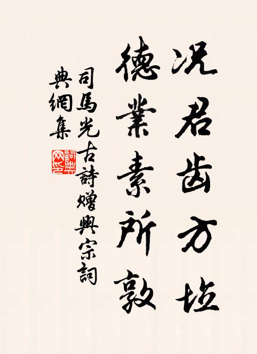 司马光况君齿方垃，德业素所敦书法作品欣赏