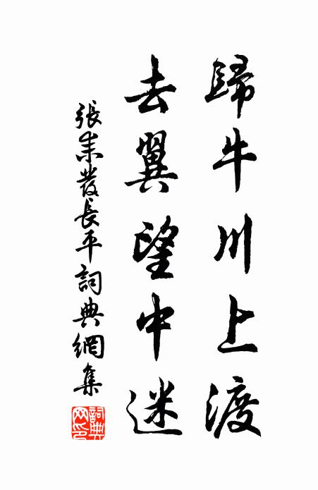 张耒归牛川上渡，去翼望中迷书法作品欣赏