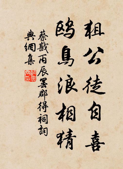蔡戡狙公徒自喜，鸥鸟浪相猜书法作品欣赏