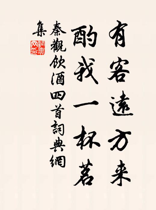 秦观有客远方来，酌我一杯茗书法作品欣赏