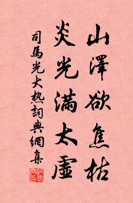 司马光山泽欲焦枯，炎光满太虚书法作品欣赏