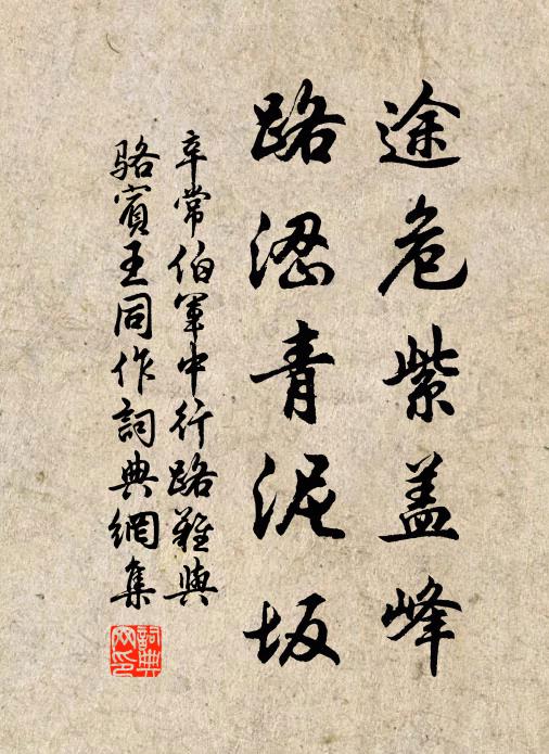 辛常伯途危紫盖峰，路涩青泥坂书法作品欣赏