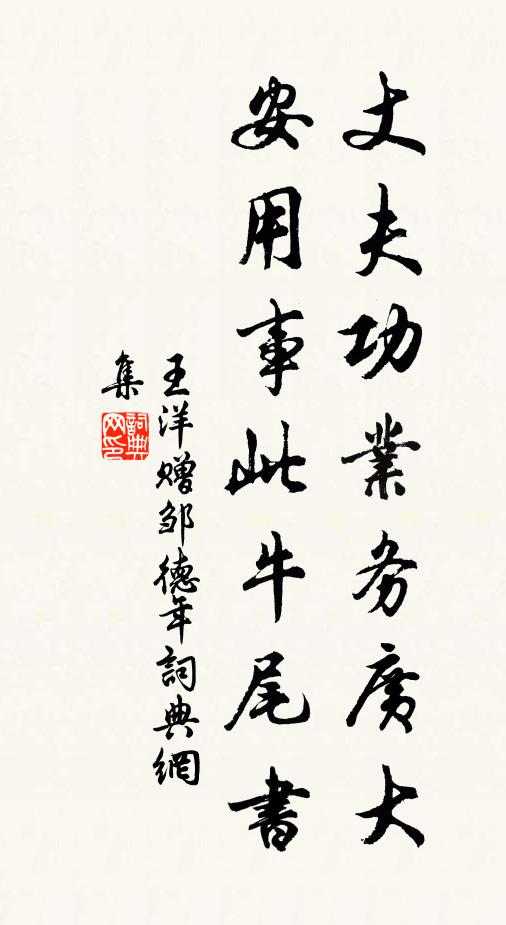王洋丈夫功业务广大，安用事此牛尾书书法作品欣赏