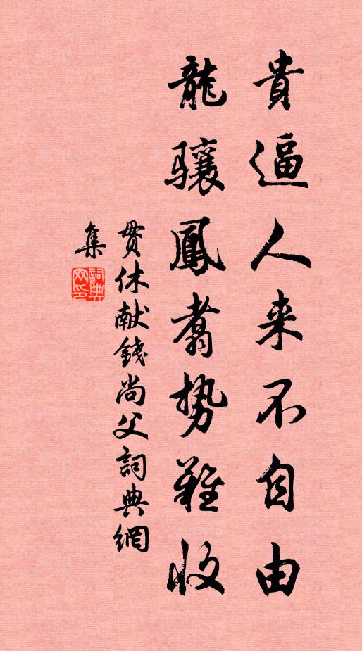 贯休贵逼人来不自由，龙骧凤翥势难收书法作品欣赏