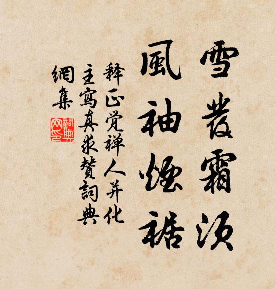 释正觉雪发霜须，风袖烟裾书法作品欣赏