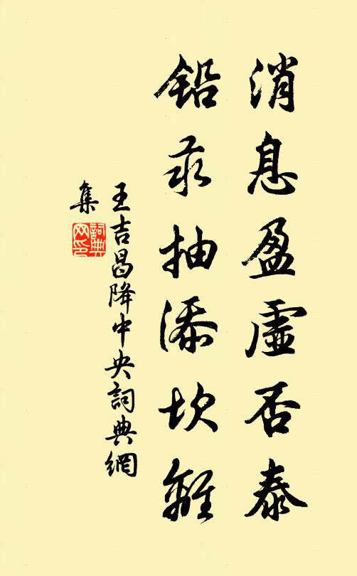 王吉昌消息盈虚否泰，铅汞抽添坎离书法作品欣赏