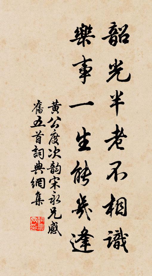 黄公度韶光半老不相识，乐事一生能几逢书法作品欣赏