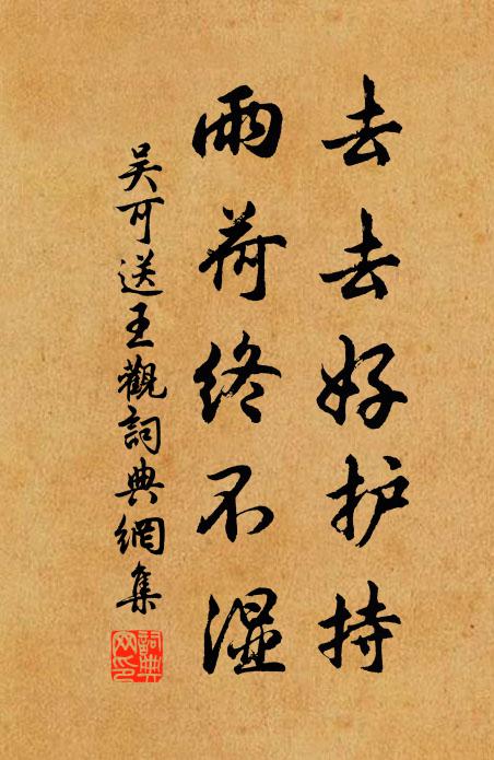 吴可去去好护持，雨荷终不湿书法作品欣赏