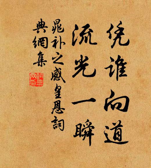 晁补之凭谁向道，流光一瞬书法作品欣赏