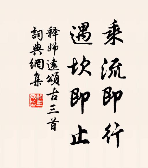 释师远乘流即行，遇坎即止书法作品欣赏