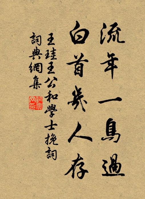 王珪流年一鸟过，白首几人存书法作品欣赏