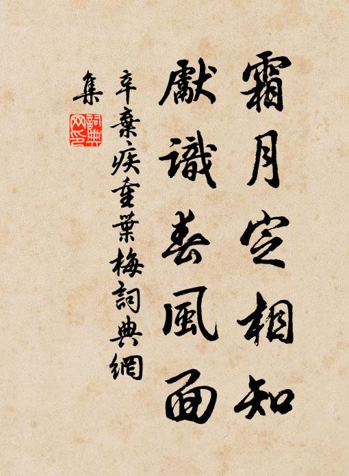 辛弃疾霜月定相知，先识春风面书法作品欣赏