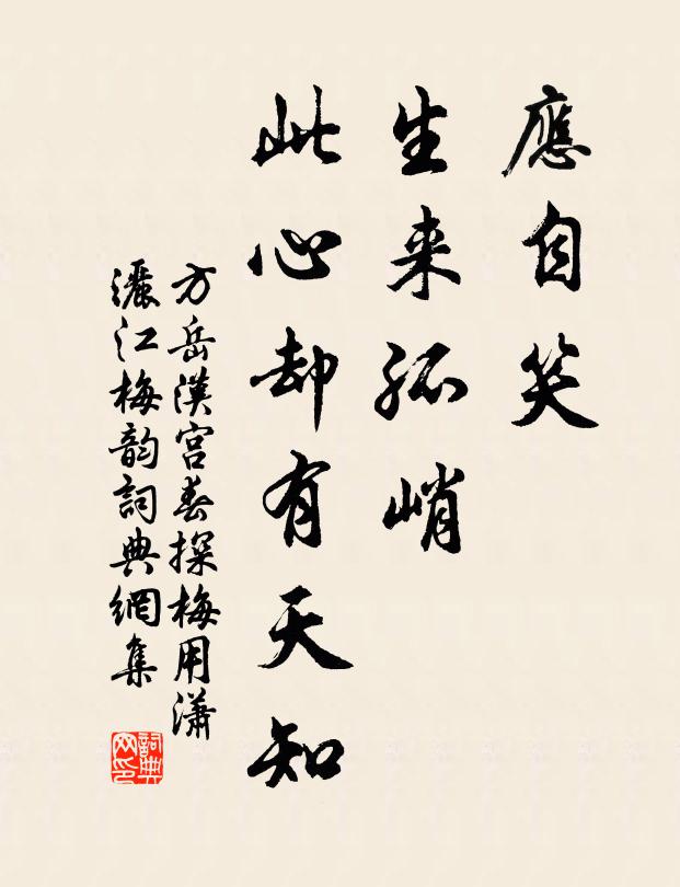 方岳应自笑，生来孤峭，此心却有天知书法作品欣赏