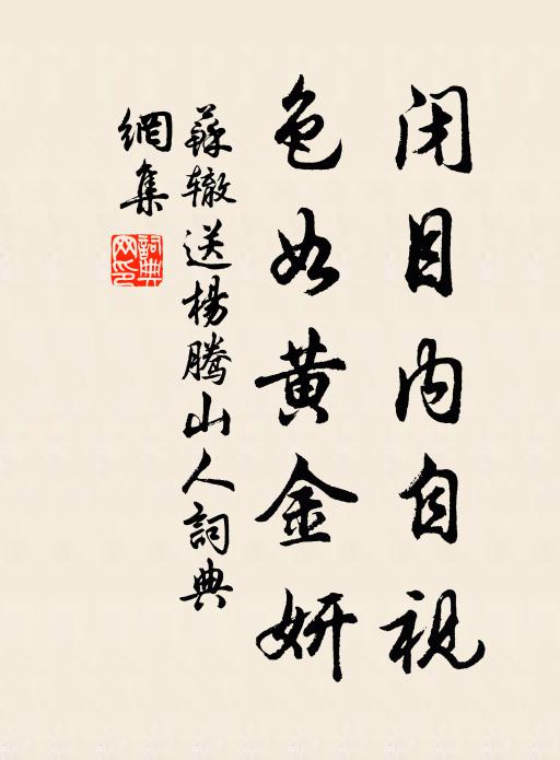 苏辙闭目内自视，色如黄金妍书法作品欣赏