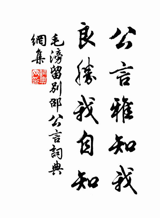 毛滂公言雅知我，良胜我自知书法作品欣赏