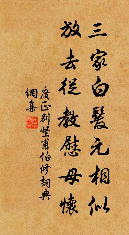 度正三家白发元相似，放去从教慰母怀书法作品欣赏