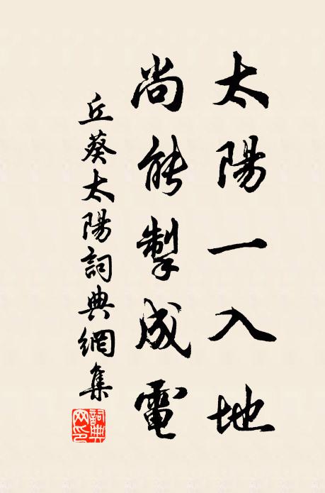 丘葵太阳一入地，尚能掣成电书法作品欣赏