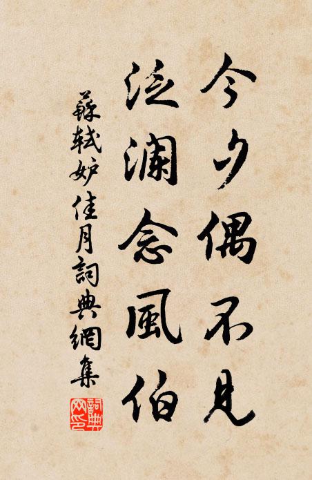 苏轼今夕偶不见，泛澜念风伯书法作品欣赏