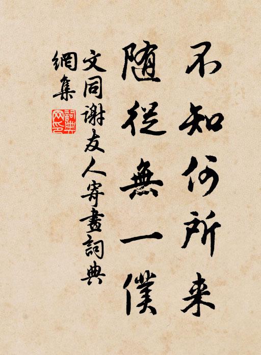 文同不知何所来，随从无一仆书法作品欣赏