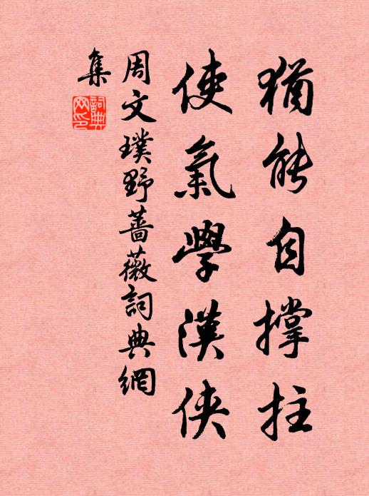 周文璞犹能自撑拄，使气学汉侠书法作品欣赏