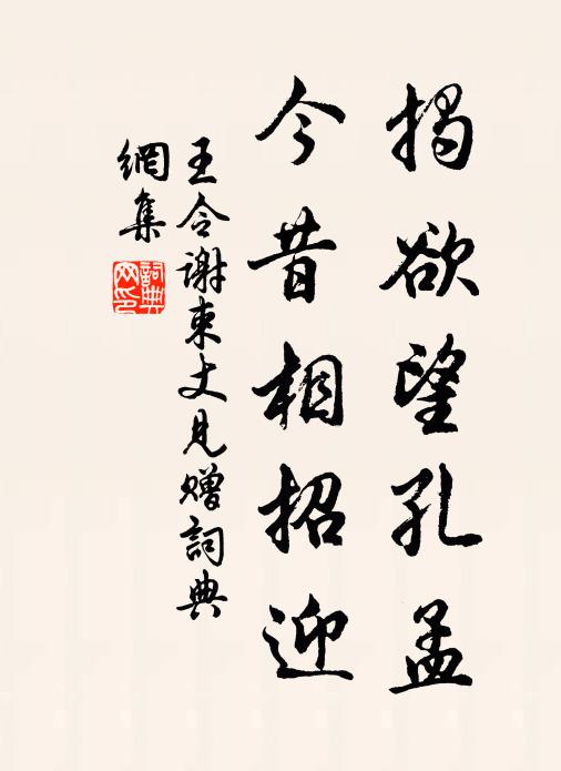 王令揭欲望孔孟，今昔相招迎书法作品欣赏
