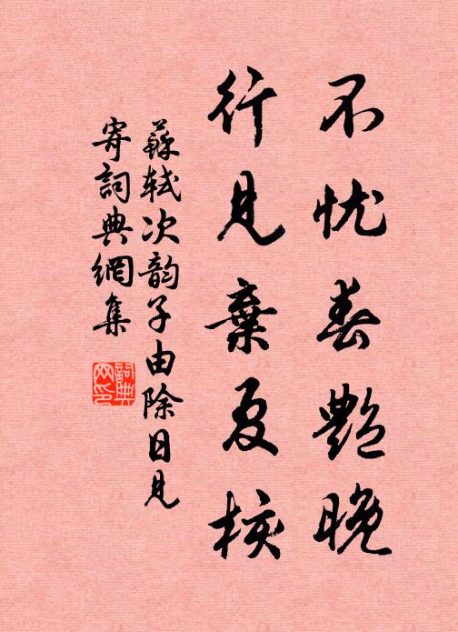 苏轼不忧春艳晚，行见弃夏核书法作品欣赏