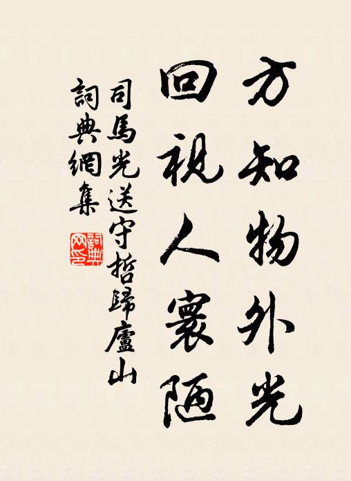 司马光方知物外光，回视人寰陋书法作品欣赏