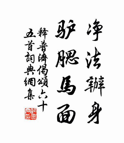 释普济净法办身，驴腮马面书法作品欣赏