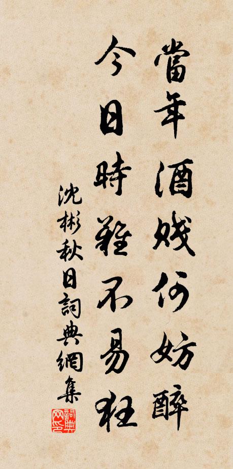 沈彬当年酒贱何妨醉，今日时难不易狂书法作品欣赏