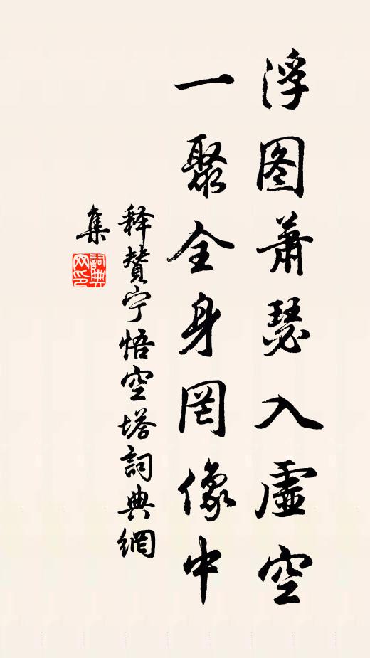 释赞宁浮图萧瑟入虚空，一聚全身罔像中书法作品欣赏