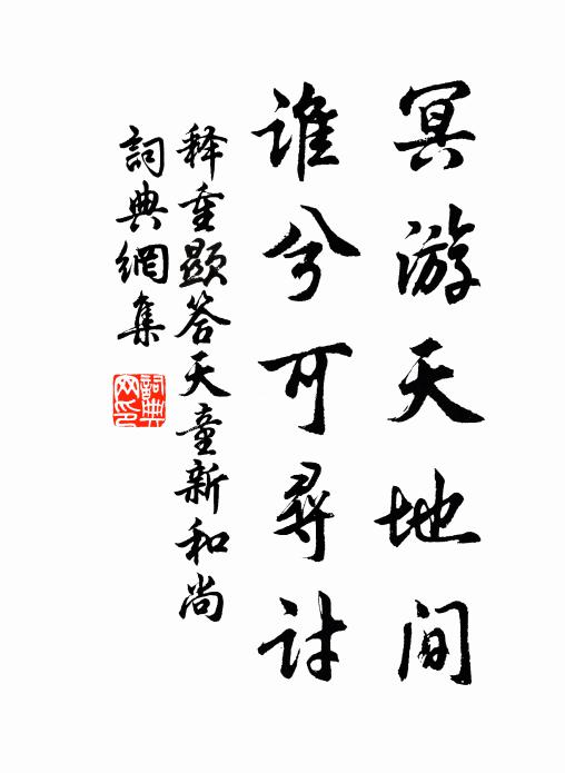 释重顯冥游天地间，谁兮可寻讨书法作品欣赏