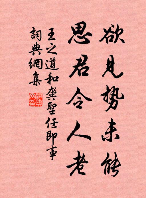 王之道欲见势未能，思君令人老书法作品欣赏