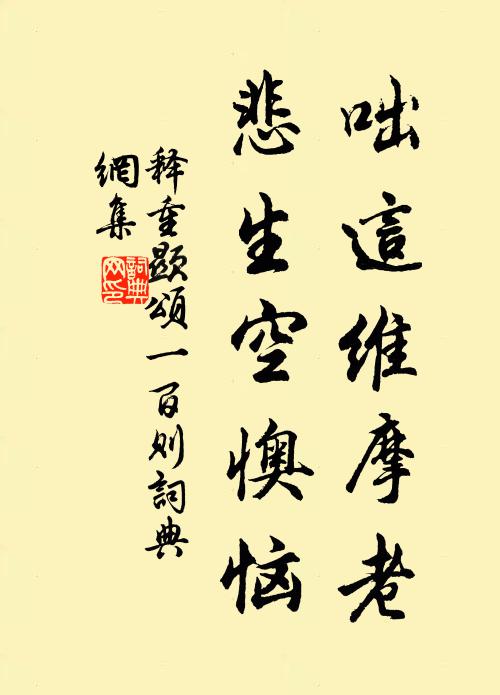 释重顯咄这维摩老，悲生空懊恼书法作品欣赏